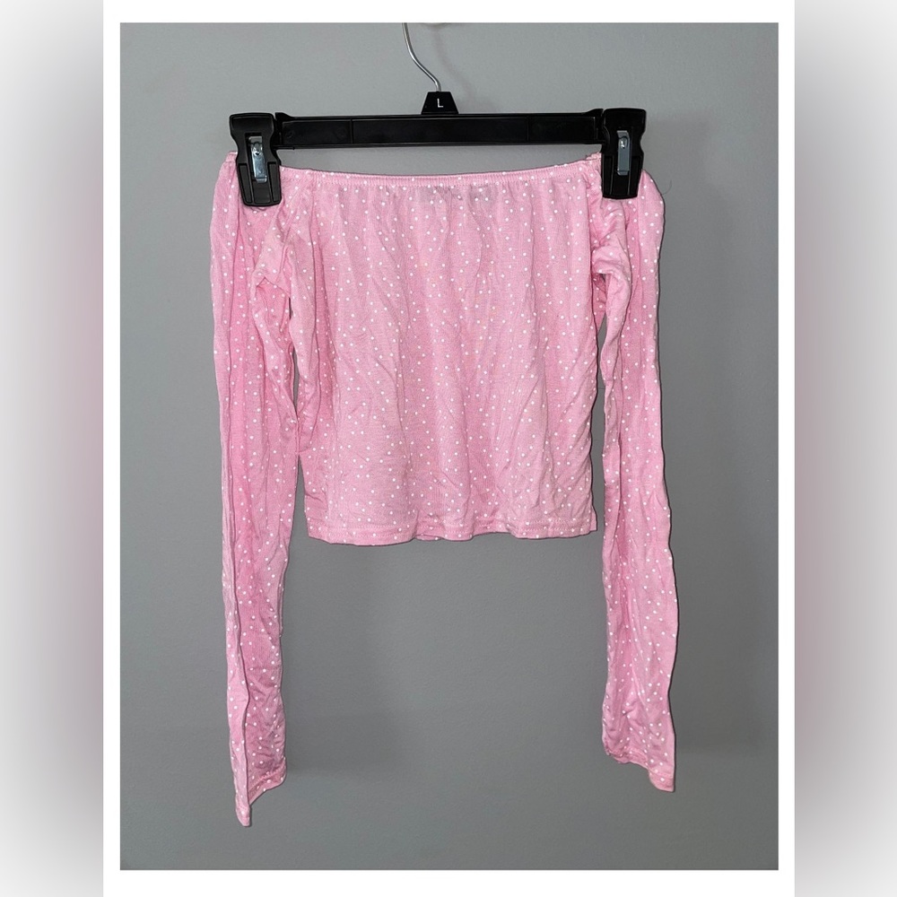 Boohoo off the shoulder crop top